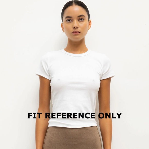 NWOT LESET Striped Slim Fit Tee Shirt - Black/ Off White - Small - Picture 5 of 5